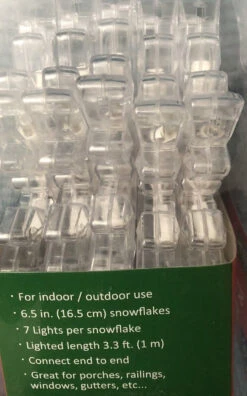 Set Of 5 Lighted Frosted Snowflake Lights -Courtyard Home Furnishings Store 989514 5
