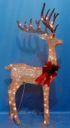 Pre-Lit Sisal Reindeer Sculpture -Courtyard Home Furnishings Store 989554 2