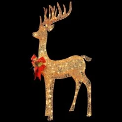 Pre-Lit Sisal Reindeer Sculpture -Courtyard Home Furnishings Store 989554 4