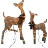 Warm White LED Doe And Fawn Sculpture Set
