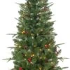 6' Potted Natural Cut Portland Pre-Lit Pine With Pine Cones & Red Berries