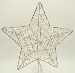 12" Pre-Lit Wire Wrapped Star Christmas Tree Topper -Courtyard Home Furnishings Store 989784