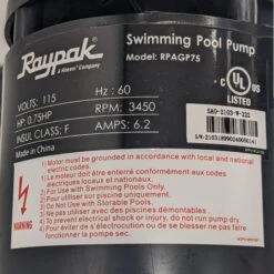 Raypak 3/4 HP Above Ground Pool Constant Speed Pump 110/115V -Courtyard Home Furnishings Store 989945 7 e239a1af d482 47f5 974a e2abea237508