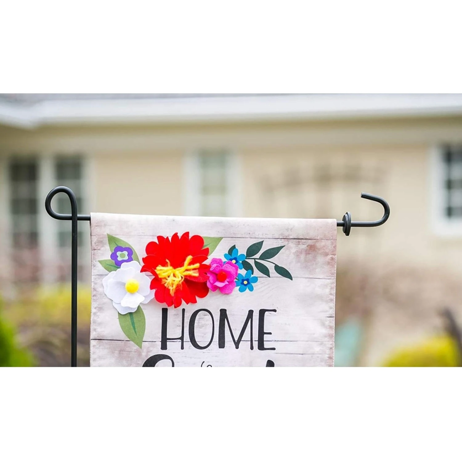 Black Garden Flag Stand With Rubber Stopper 3 Black Garden Flag Stand With Rubber Stopper - Image 3