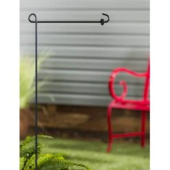 Black Garden Flag Stand With Rubber Stopper 7 Black Garden Flag Stand With Rubber Stopper -Courtyard Home Furnishings Store 990110 4