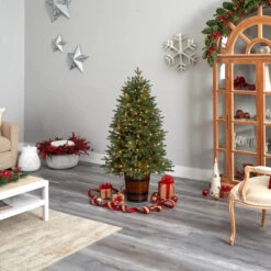 5' Bedford Spruce Pre-Lit Potted Artificial Tree 5 5' Bedford Spruce Pre-Lit Potted Artificial Tree -Courtyard Home Furnishings Store 991016 3