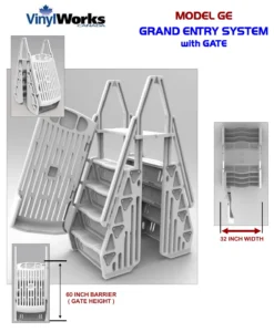Grand Entry Double Step Pool Entry System With Gate 11 Grand Entry Double Step Pool Entry System With Gate -Courtyard Home Furnishings Store 991464 5