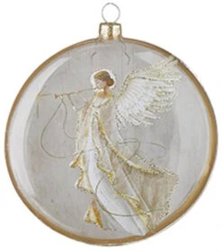 5.5" Holy Family/Angel Oval Disc Ornament 6 5.5" Holy Family/Angel Oval Disc Ornament -Courtyard Home Furnishings Store 991856 2