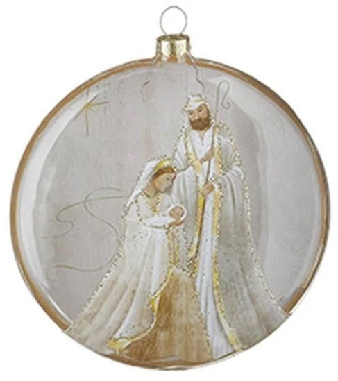 5.5" Holy Family/Angel Oval Disc Ornament 4 5.5" Holy Family/Angel Oval Disc Ornament - Image 4