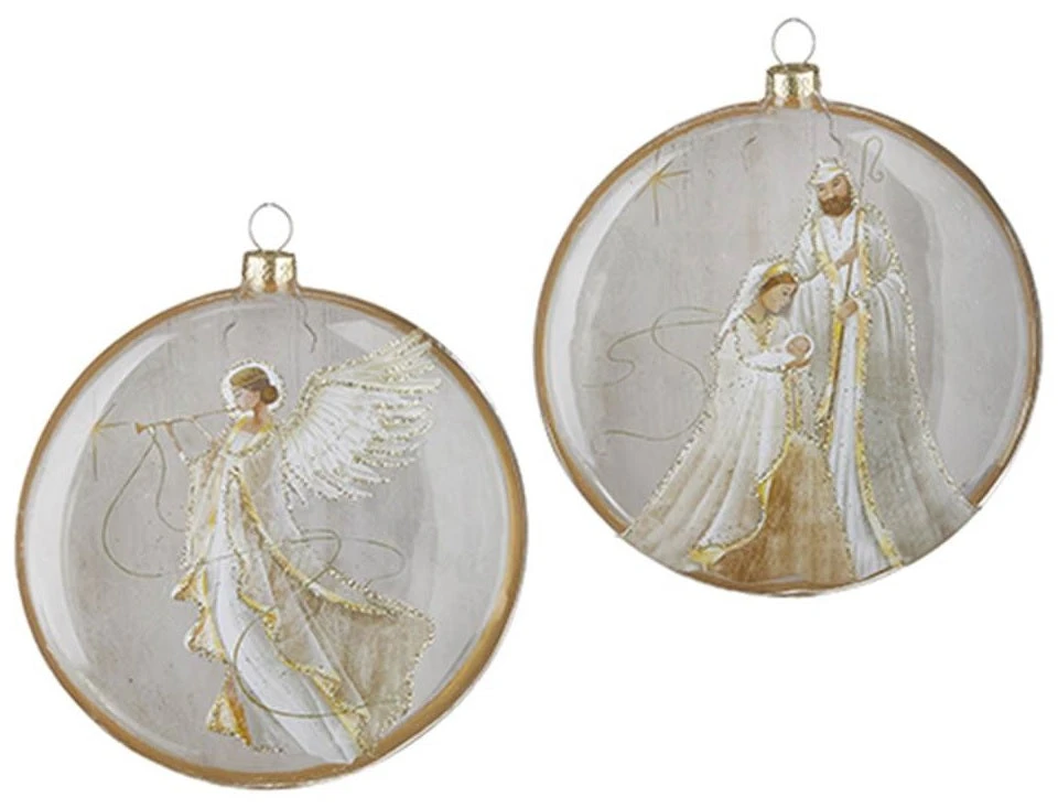 5.5" Holy Family/Angel Oval Disc Ornament 1 5.5" Holy Family/Angel Oval Disc Ornament