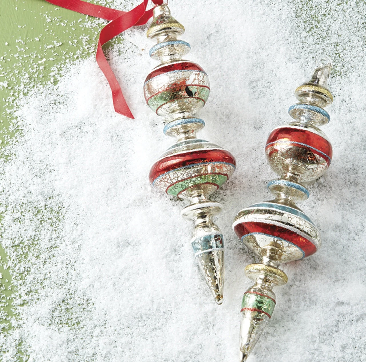 9.75" Vintage Finial Glass Ornament 2 9.75" Vintage Finial Glass Ornament - Image 2