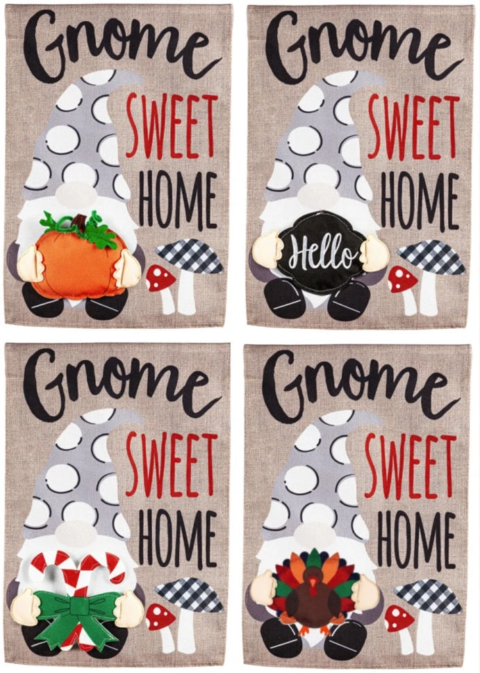 Gnome Interchangeable Burlap Boutique™ Garden Flag 1 Gnome Interchangeable Burlap Boutique™ Garden Flag