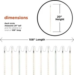 Set Of 10 Hanging Icicle Lights With Chasing Warm White LED Lights 12 Set Of 10 Hanging Icicle Lights With Chasing Warm White LED Lights -Courtyard Home Furnishings Store 992455 3