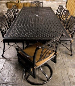 GES Bel Air Cast Aluminum Cushioned Patio Dining Sets -Courtyard Home Furnishings Store 992499