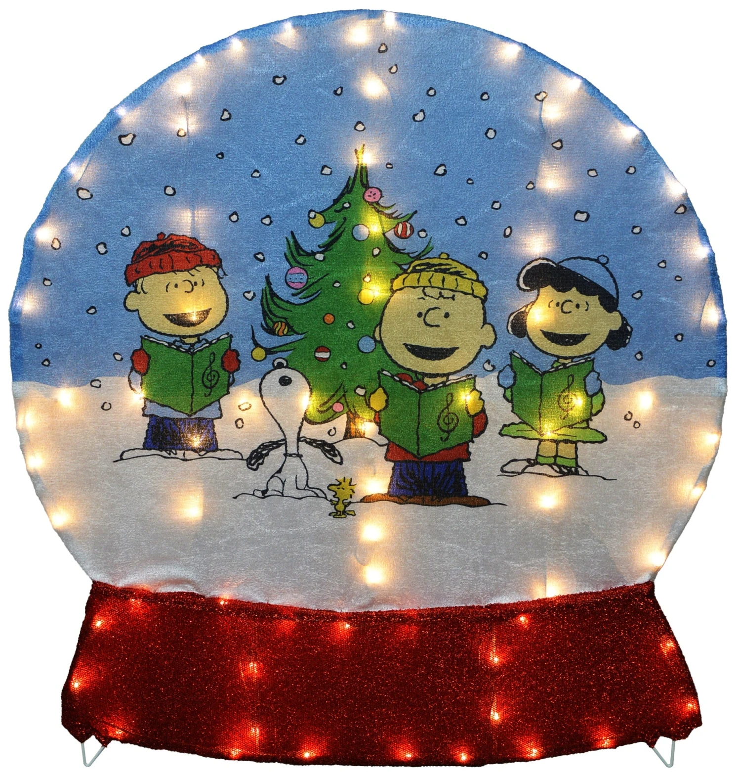 2D Peanuts® Caroling Scene LED Snow Globe Yard Decoration 2 2D Peanuts® Caroling Scene LED Snow Globe Yard Decoration - Image 2