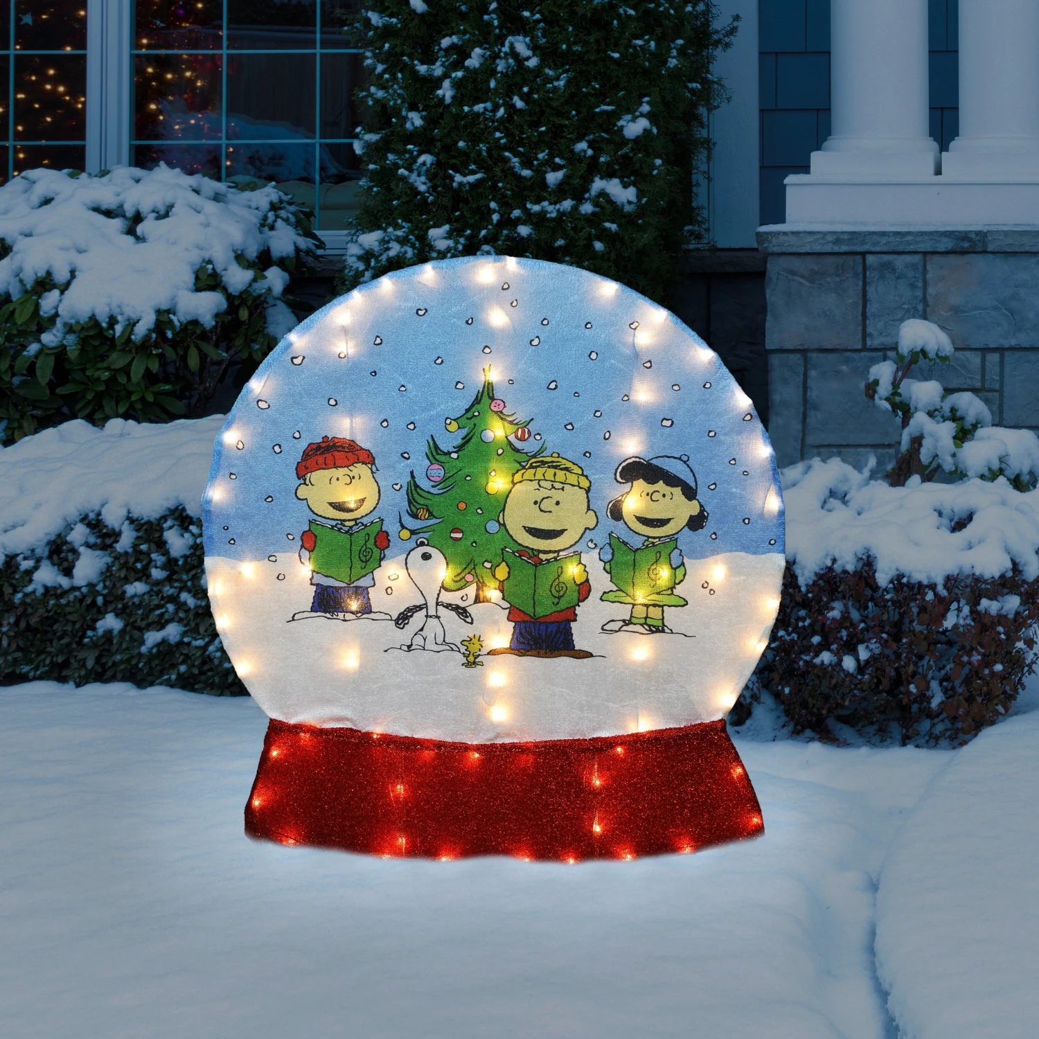 2D Peanuts® Caroling Scene LED Snow Globe Yard Decoration 1 2D Peanuts® Caroling Scene LED Snow Globe Yard Decoration