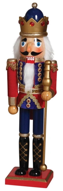 15" Red & Blue Wooden Decorative Nutcracker -Courtyard Home Furnishings Store 992728 2