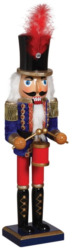 15" Red & Blue Wooden Decorative Nutcracker -Courtyard Home Furnishings Store 992728 3