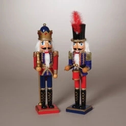 15" Red & Blue Wooden Decorative Nutcracker -Courtyard Home Furnishings Store 992728 5