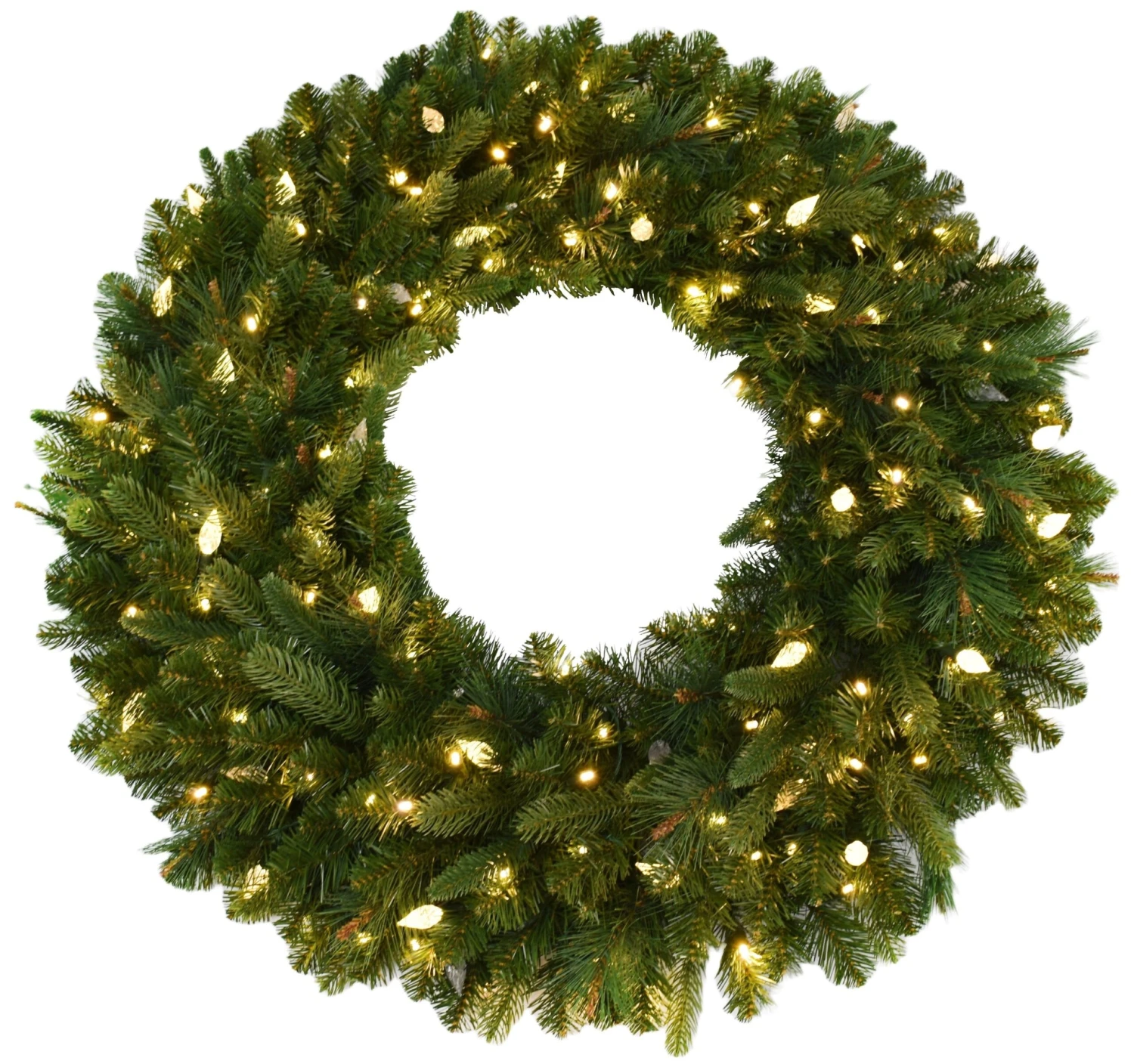 36" Winchester Pine Wreath Pre-Lit With C6 Designer Steady Lights 2 36" Winchester Pine Wreath Pre-Lit With C6 Designer Steady Lights - Image 2