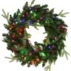 24" Norfolk Pine Wreath With 80 Battery-Operated Starry Lights