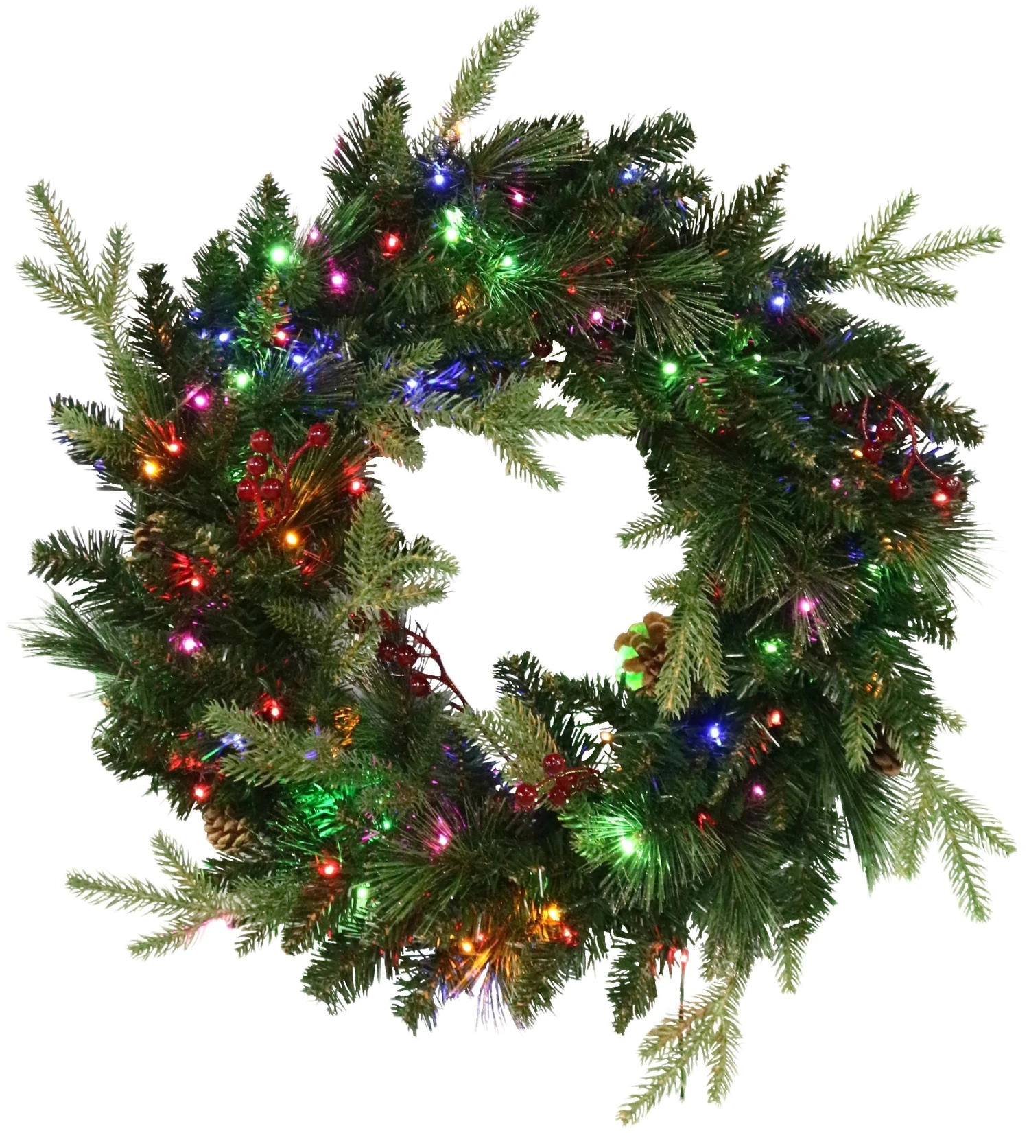 24" Norfolk Pine Wreath With 80 Battery-Operated Starry Lights 1 24" Norfolk Pine Wreath With 80 Battery-Operated Starry Lights