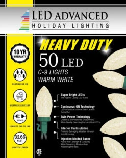 Set Of 50 Heavy Duty LED C9 Lights -Courtyard Home Furnishings Store 992990
