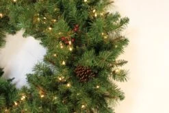 Pre-Lit Wreath With Pine Cones And Berries -Courtyard Home Furnishings Store 993 126 3