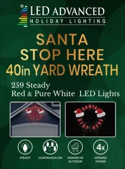 40" Santa Stop Here LED Yard Wreath 6 40" Santa Stop Here LED Yard Wreath -Courtyard Home Furnishings Store 993004