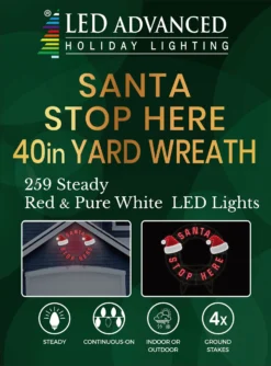 40" Santa Stop Here LED Yard Wreath -Courtyard Home Furnishings Store 993004 scaled
