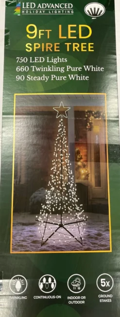 9' LED Spire Tree With Star Yard Art Decoration 7 9' LED Spire Tree With Star Yard Art Decoration -Courtyard Home Furnishings Store 993006 4 scaled