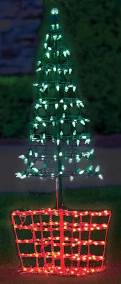 4' Green & Red Twinkling LED Tree Topiary Outdoor Decoration -Courtyard Home Furnishings Store 993016 2