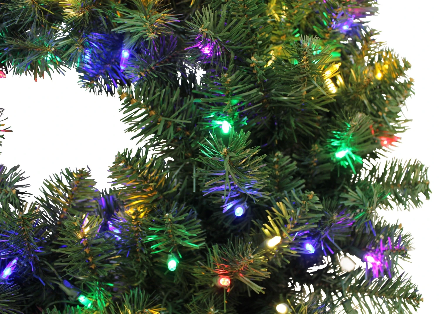 30" Tiffany Christmas Wreath Pre-Lit With 100 Multi-Colored LED Lights 3 30" Tiffany Christmas Wreath Pre-Lit With 100 Multi-Colored LED Lights - Image 3