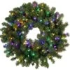 30" Tiffany Christmas Wreath Pre-Lit With 100 Multi-Colored LED Lights