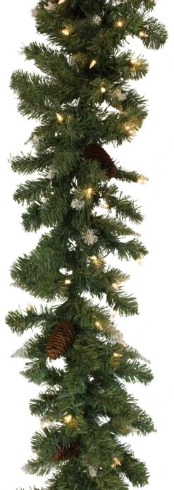 9' Pre-Lit Montana Garland With Pine Cones And Berries