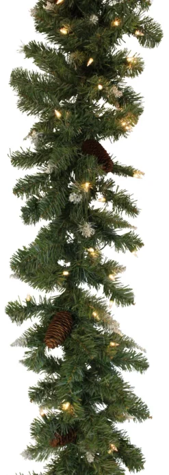 9' Pre-Lit Montana Garland With Pine Cones And Berries