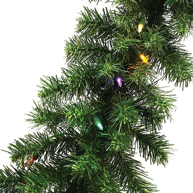 9' Tiffany Christmas Garland Pre-Lit With 50 Multi-Colored LED Lights 3 9' Tiffany Christmas Garland Pre-Lit With 50 Multi-Colored LED Lights - Image 3