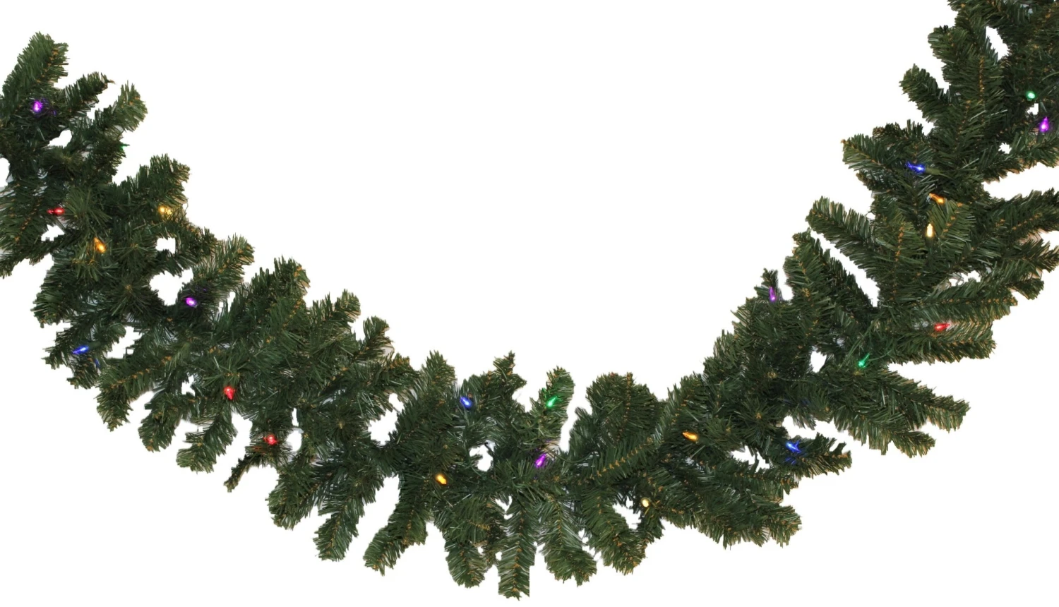 9' Tiffany Christmas Garland Pre-Lit With 50 Multi-Colored LED Lights 2 9' Tiffany Christmas Garland Pre-Lit With 50 Multi-Colored LED Lights - Image 2