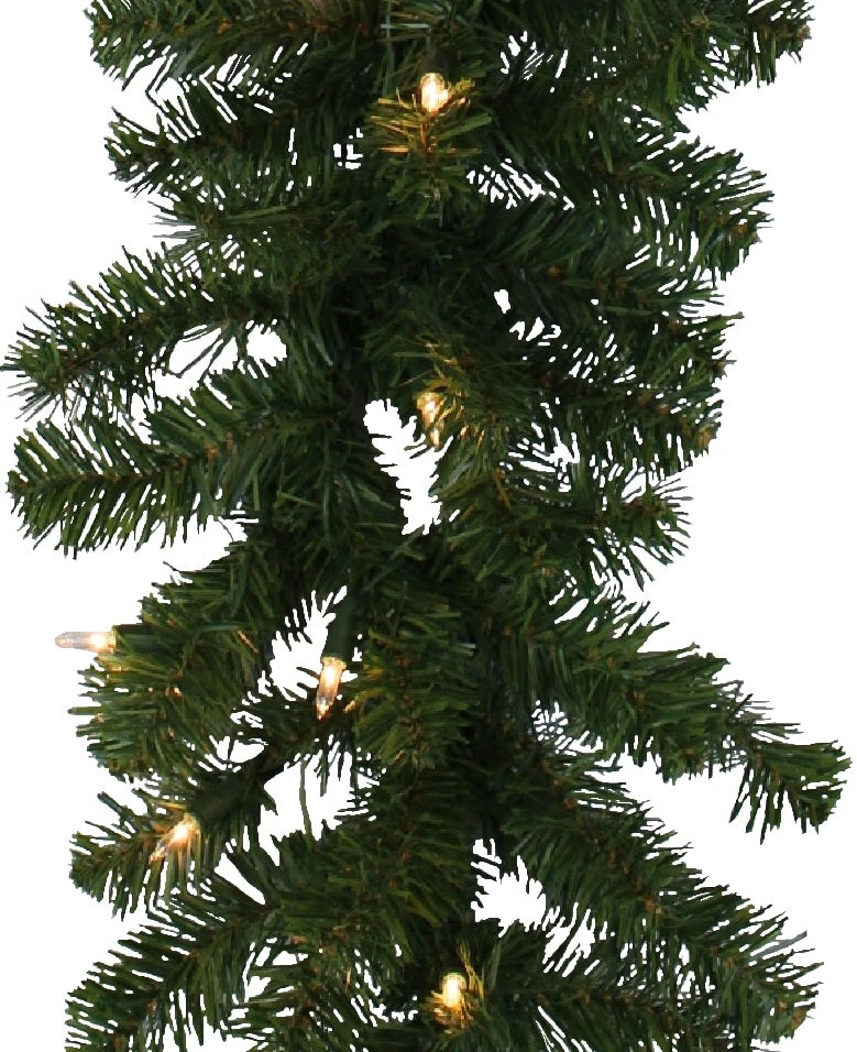 9' Canadian Pine Pre-Lit Artificial Garland 3 9' Canadian Pine Pre-Lit Artificial Garland - Image 3