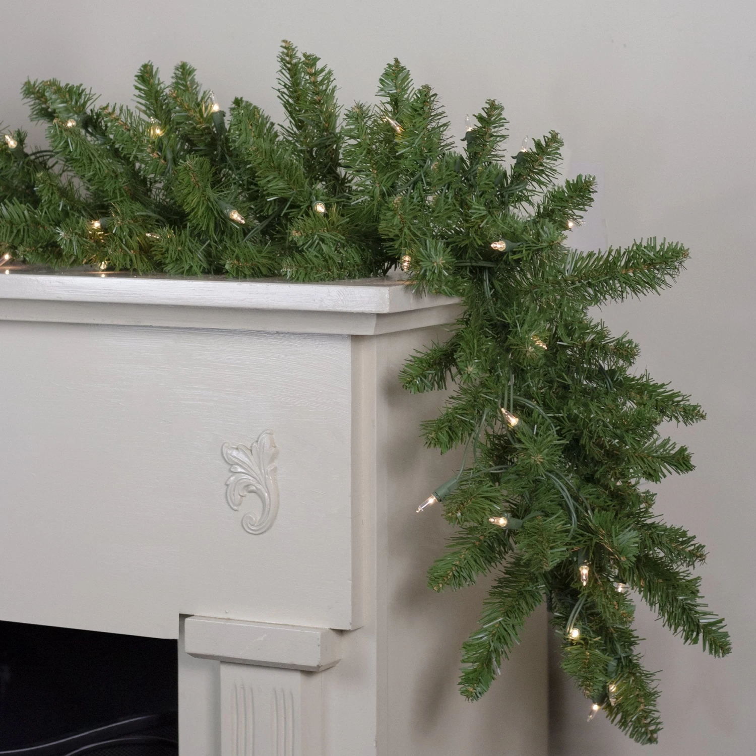 9' Canadian Pine Pre-Lit Artificial Garland 1 9' Canadian Pine Pre-Lit Artificial Garland
