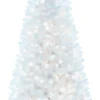 7.5' White Snow Devon Fir Pre-Lit Artificial Christmas Tree