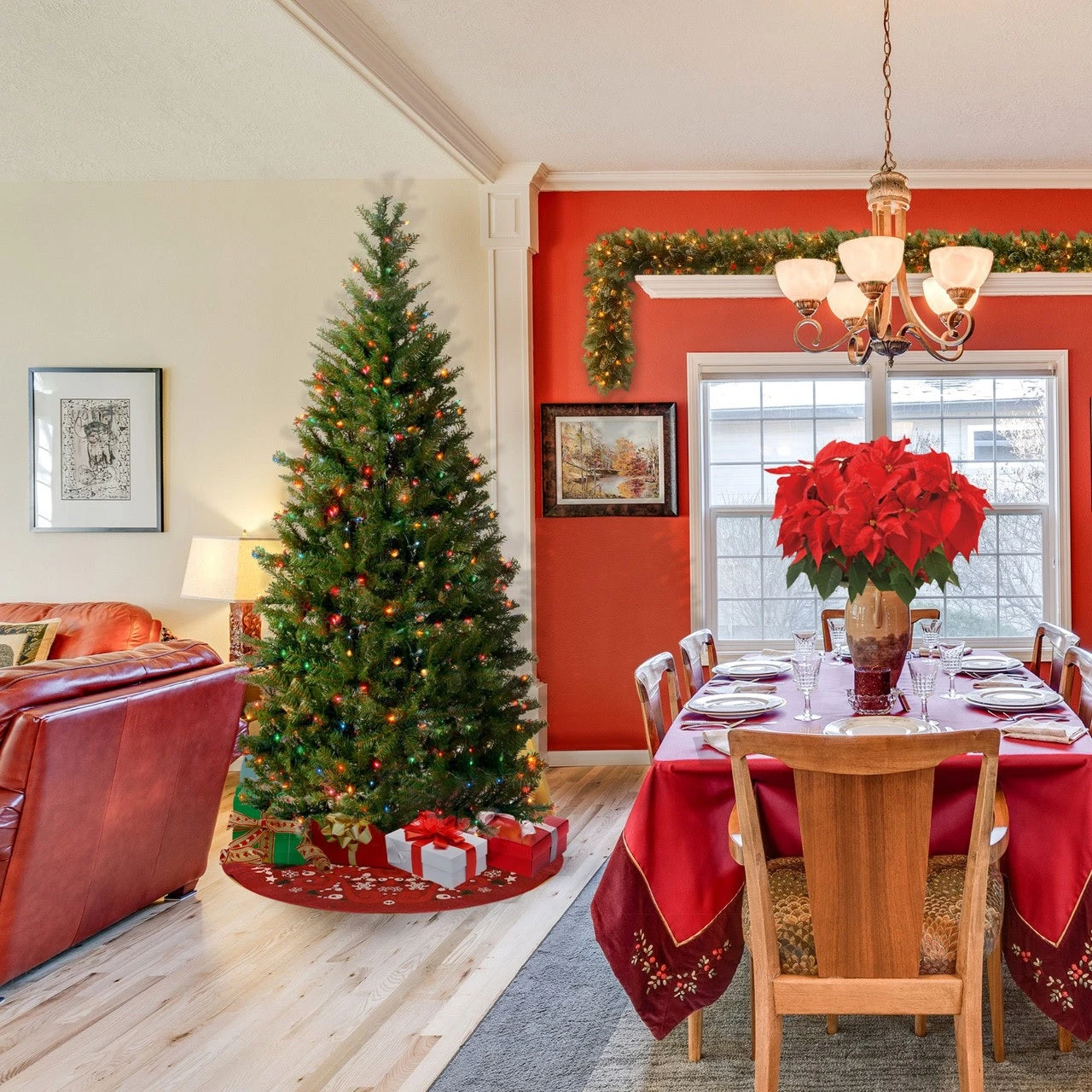 7.5' Narrow New Carrington Instant Lite Pole Pre-Lit Artificial Christmas Tree 2 7.5' Narrow New Carrington Instant Lite Pole Pre-Lit Artificial Christmas Tree - Image 2