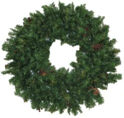 Pre-Lit Wreath With Pine Cones And Berries -Courtyard Home Furnishings Store 993126