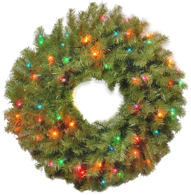 24" New Carrington Pre-Lit Wreath 2 24" New Carrington Pre-Lit Wreath - Image 2