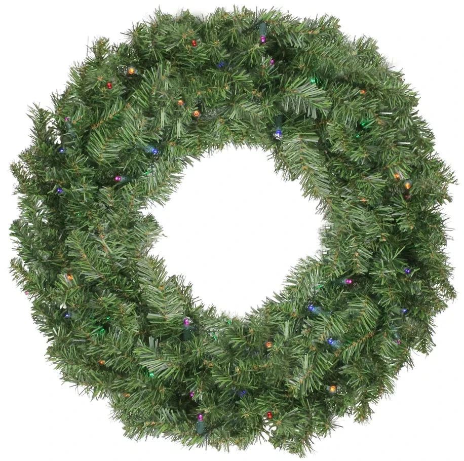 36" Canadian Pine Pre-Lit Artificial Christmas Wreath 2 36" Canadian Pine Pre-Lit Artificial Christmas Wreath - Image 2