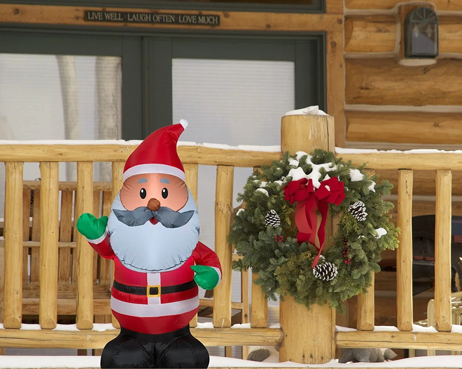 4' Airblown® Inflatable African American Santa 6 4' Airblown® Inflatable African American Santa - Image 6