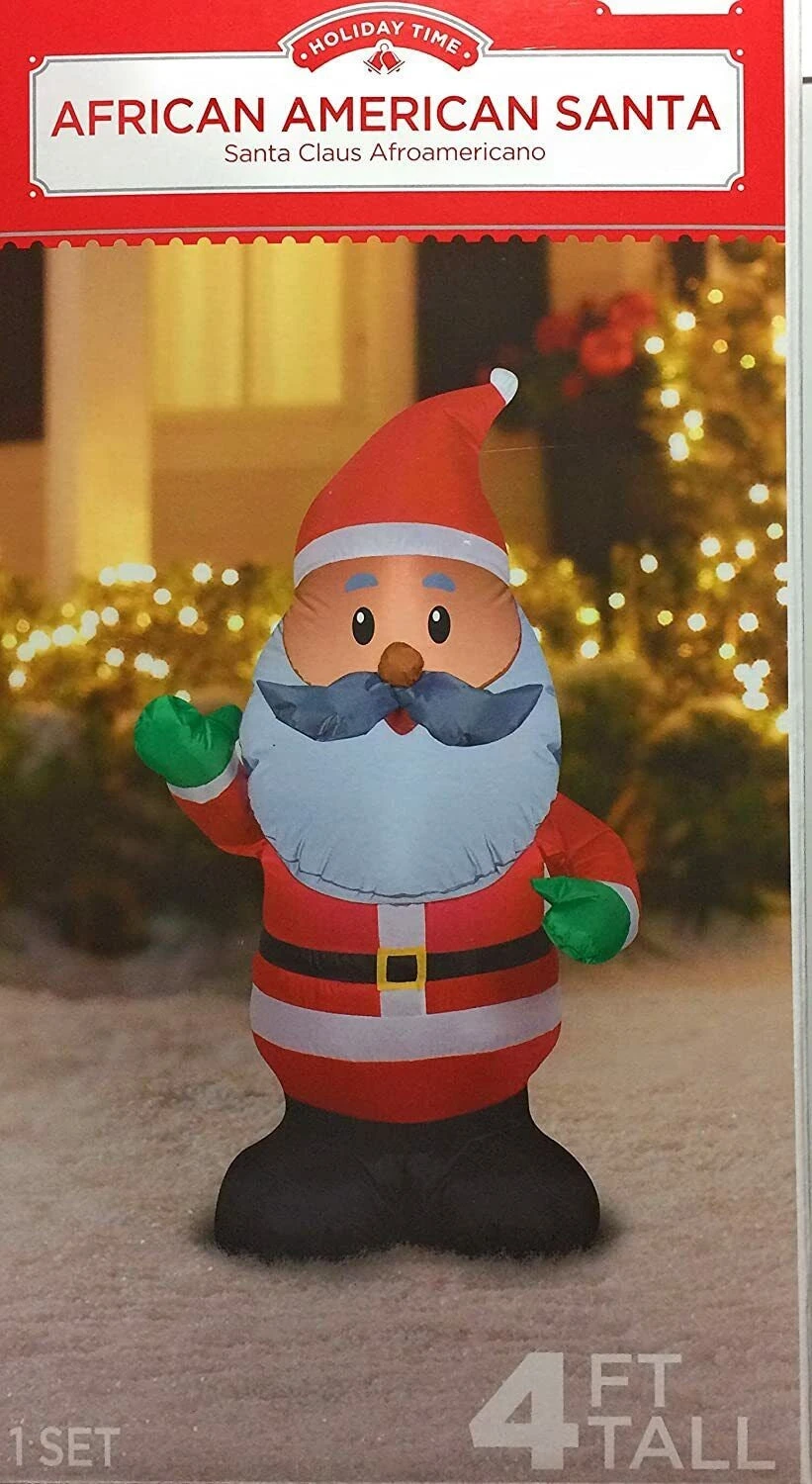 4' Airblown® Inflatable African American Santa 3 4' Airblown® Inflatable African American Santa - Image 3