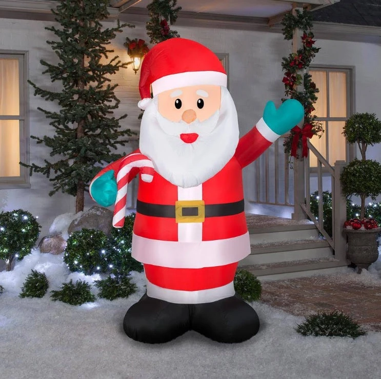 7' Airblown® Waving Santa With Candy Cane Christmas Inflatable 1 7' Airblown® Waving Santa With Candy Cane Christmas Inflatable