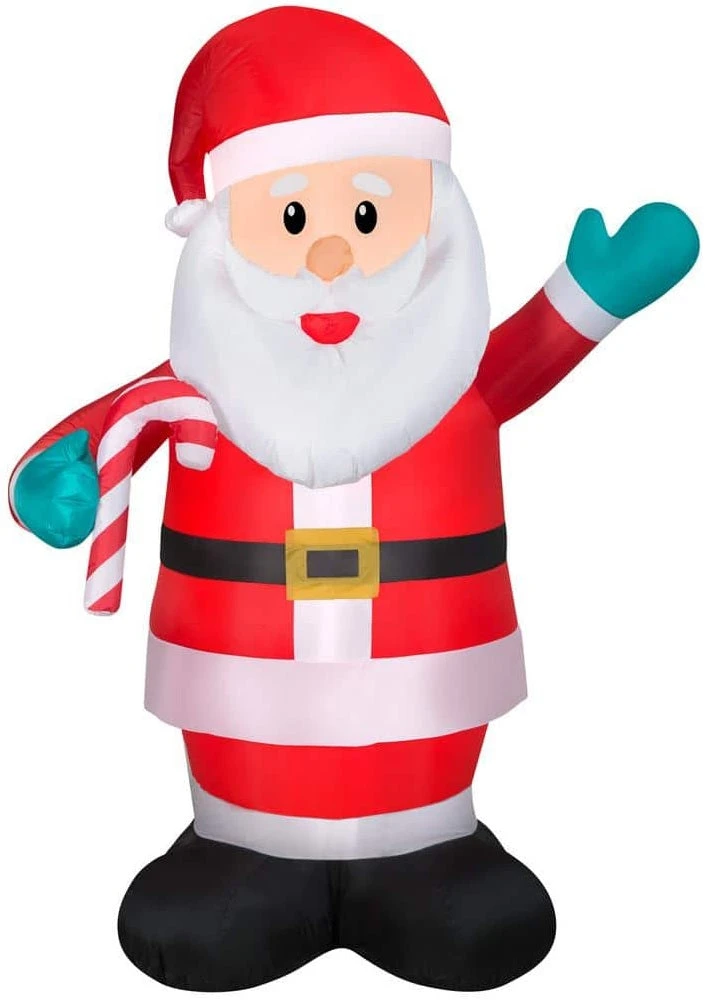 7' Airblown® Waving Santa With Candy Cane Christmas Inflatable 2 7' Airblown® Waving Santa With Candy Cane Christmas Inflatable - Image 2