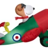 4.5' Snoopy And Woodstock In Airplane Scene Christmas Peanuts Inflatable
